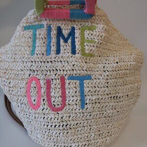 NWT Womens Golden Sun Vacay Ready Paper Raffia Time Out Beach Tote Bag